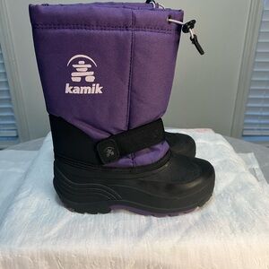 Kamik Kids' Waterproof Purple and Black Snow Boots